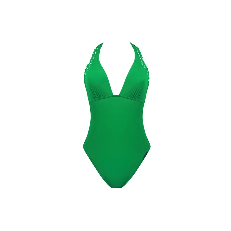 Lise Charmel Swimwear - Ajourage Couture Plunging Back Halter Swimsuit Ajourage Vert