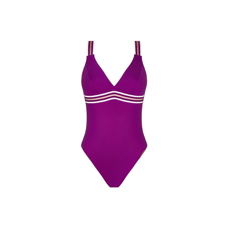 Lise Charmel Swimwear - Energie Nautique Wireless Swimsuit Cassis Gold