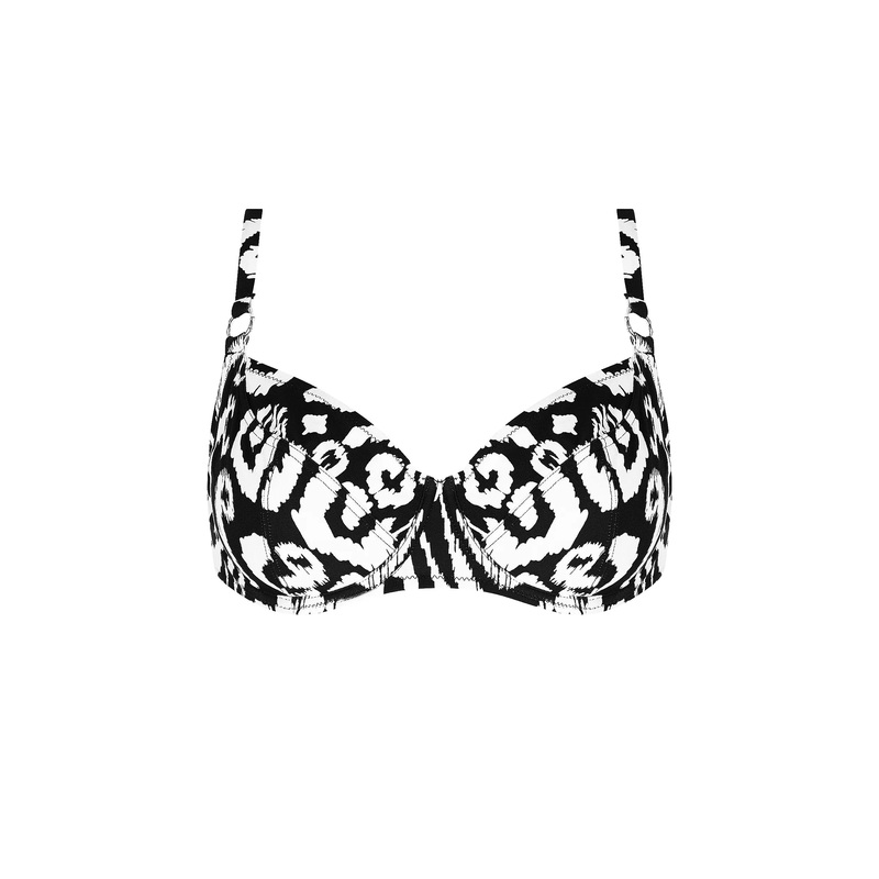 Antigel Swimwear By Lise Charmel - La Balinaise Balconet Top Ikat Blanc Noir