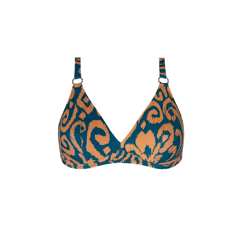 Antigel Swimwear By Lise Charmel - La Balinaise Halter Underwired Bikini Top Ikat Vert Orange