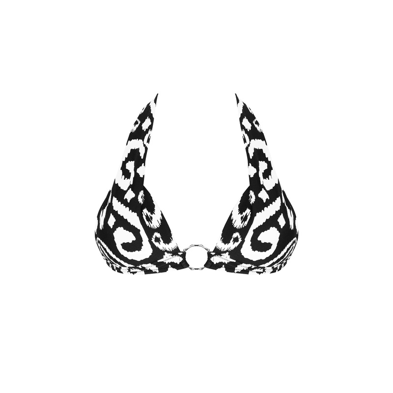Antigel Swimwear By Lise Charmel - La Balinaise Padded Triangle Bikini Ikat Blanc Noir