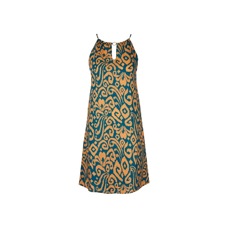 Antigel Swimwear By Lise Charmel - La Balinaise Sleeveless Dress Ikat Vert Orange