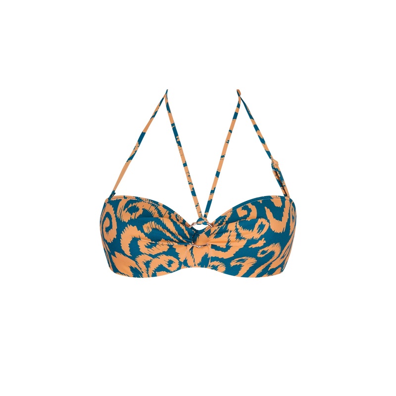 Antigel Swimwear By Lise Charmel - La Balinaise Strapless Bandeau Bikini Ikat Vert Orange