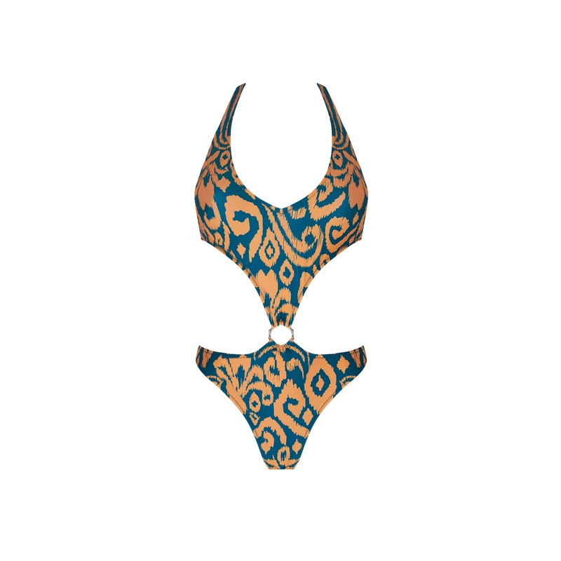 Antigel Swimwear By Lise Charmel - La Balinaise Trikini Ikat Vert Orange