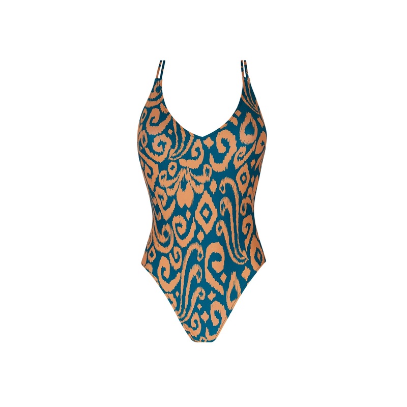 Antigel Swimwear By Lise Charmel - La Balinaise Unwired Swimsuit Ikat Vert Orange