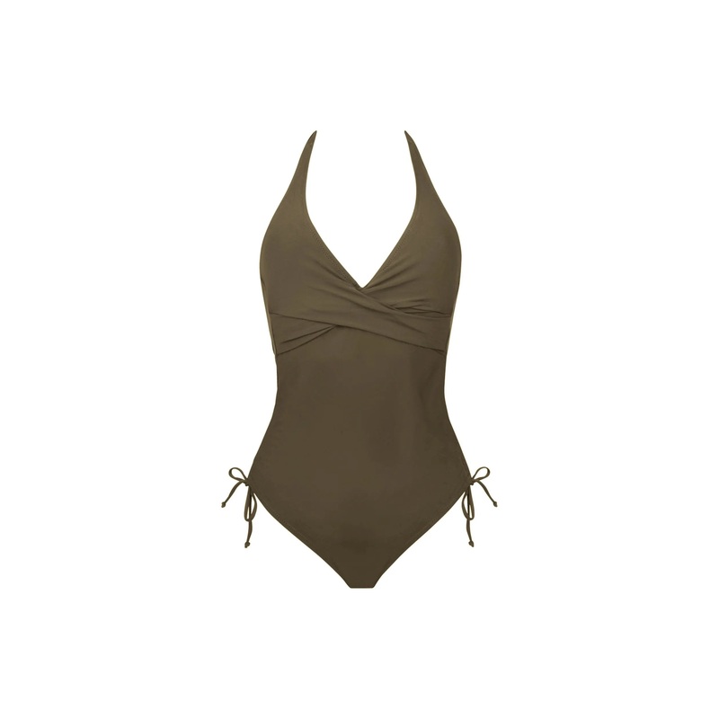 Antigel Swimwear By Lise Charmel - La Chiquissima Plunging Back Swimsuit Kaki Chic