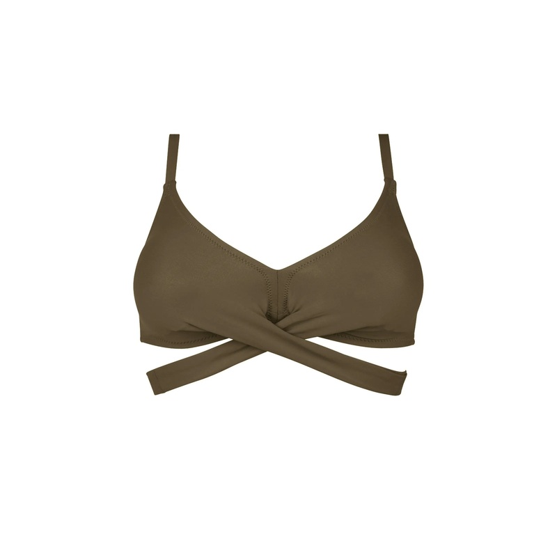 Antigel Swimwear By Lise Charmel - La Chiquissima Soft Padded Triangle Bikini With Ties Kaki Chic