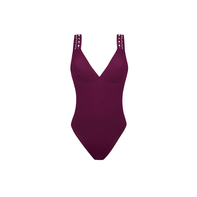 Lise Charmel Swimwear - Ajourage Couture Unwired Swimsuit Ajourage Prune