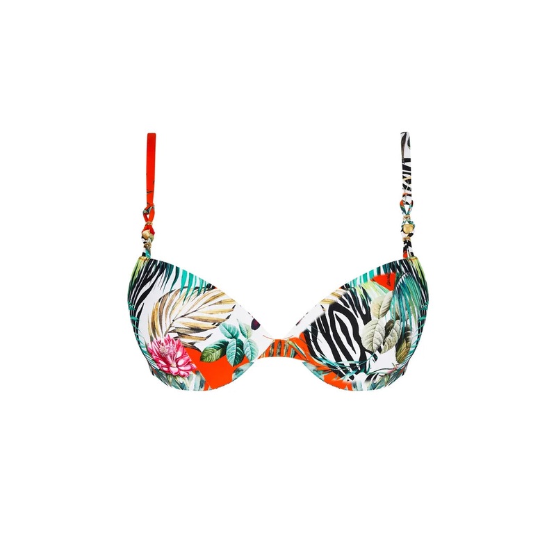 Lise Charmel Swimwear - Echappee Libre Padded Plunge Bikini Top Echappee Tropic