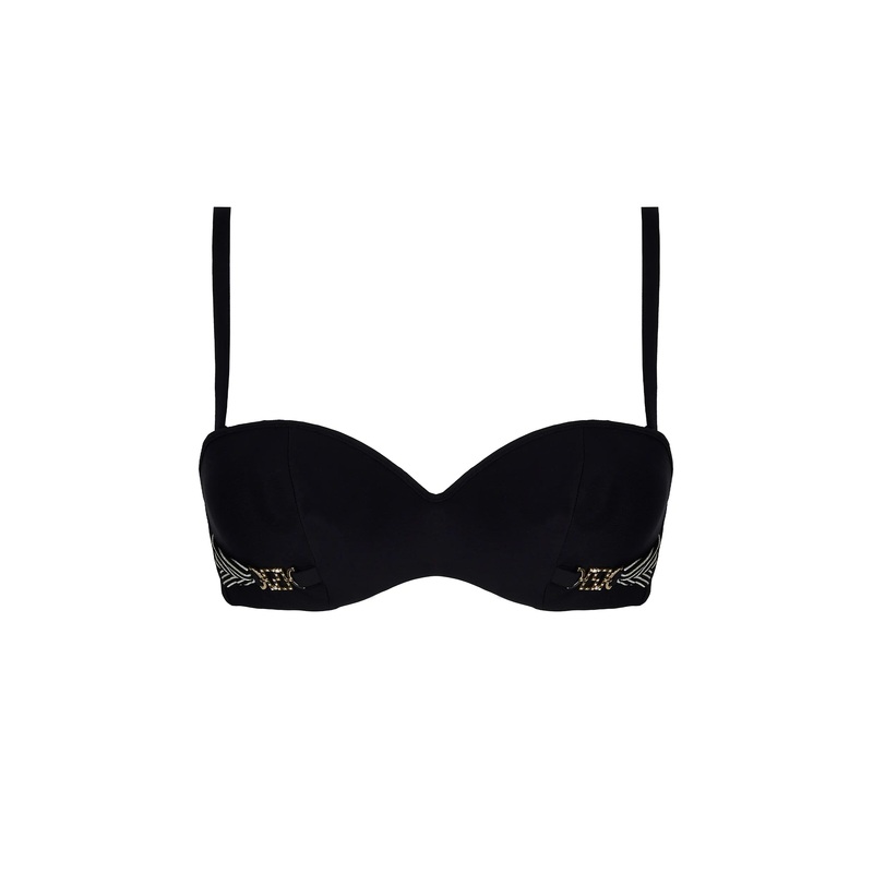 Lise Charmel Swimwear - Horizon Boreal Cropped Bustier Noir Boreal