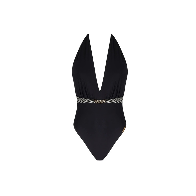 Lise Charmel Swimwear - Horizon Boreal Non-Wired Seduction Halter Swimsuit Noir Boreal