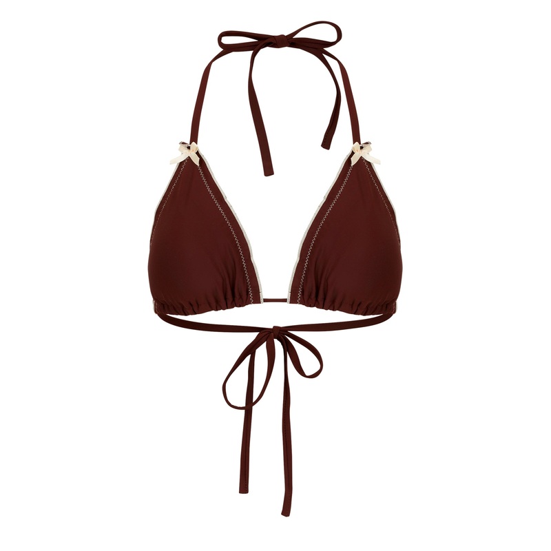 Bows Top - Chocolate with cream bows