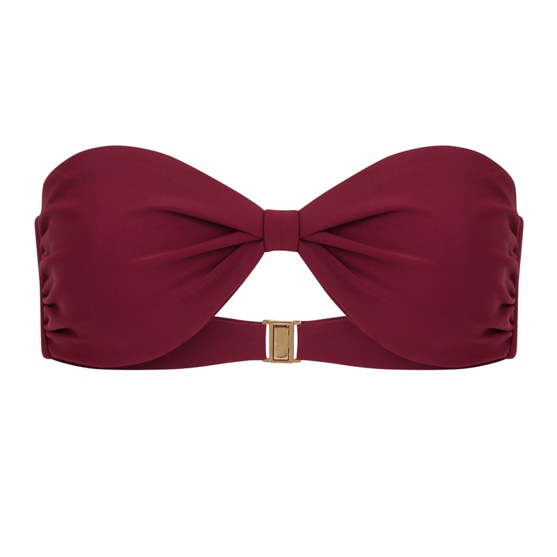 Santorini Bandeau Top - Cherry Wine