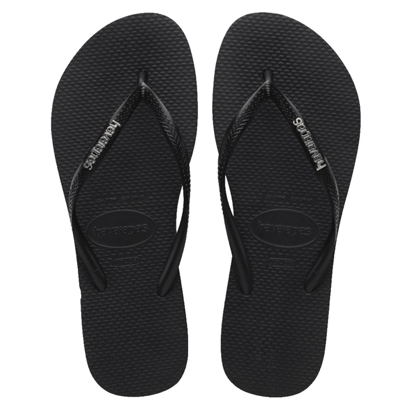Havaianas - Slim Metal Logo Flip Flop Black