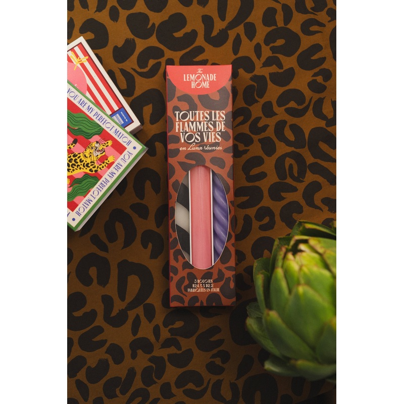 LOT DE 3 BOUGIES LUNA