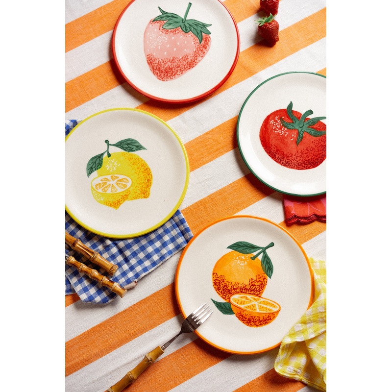 LOT DE 4 ASSIETTES ROSALIE FRUIT