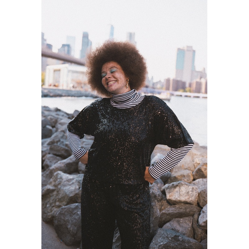 TOP SONIA SEQUINS NOIRS