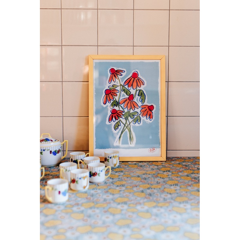 AFFICHE A3 BOUQUET BLUE