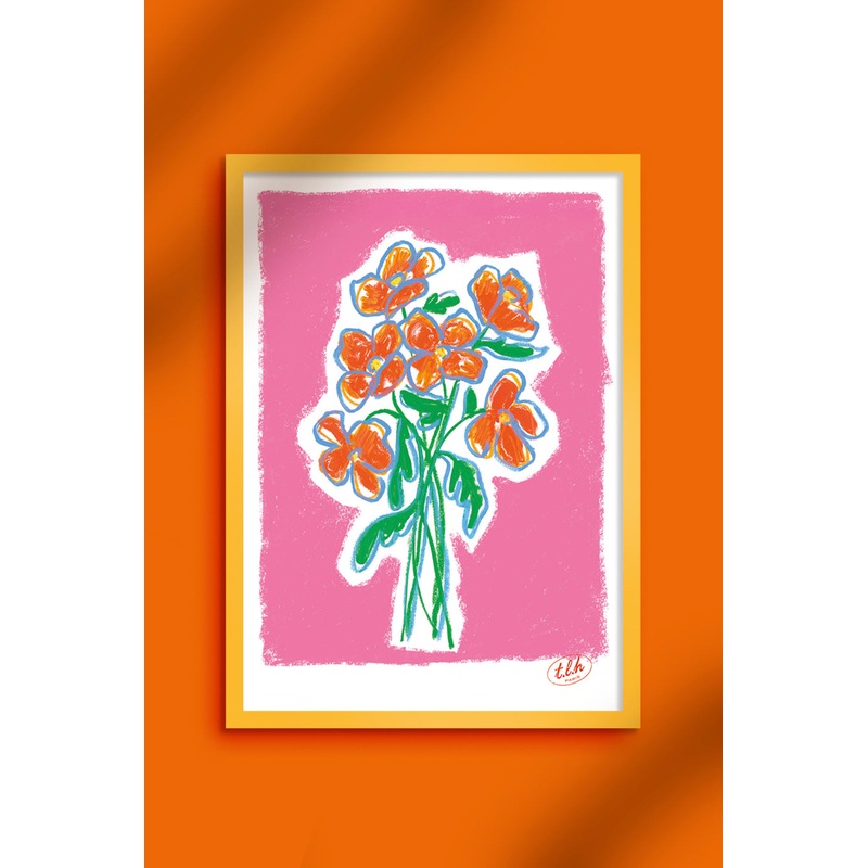 AFFICHE A3 BOUQUET PINK