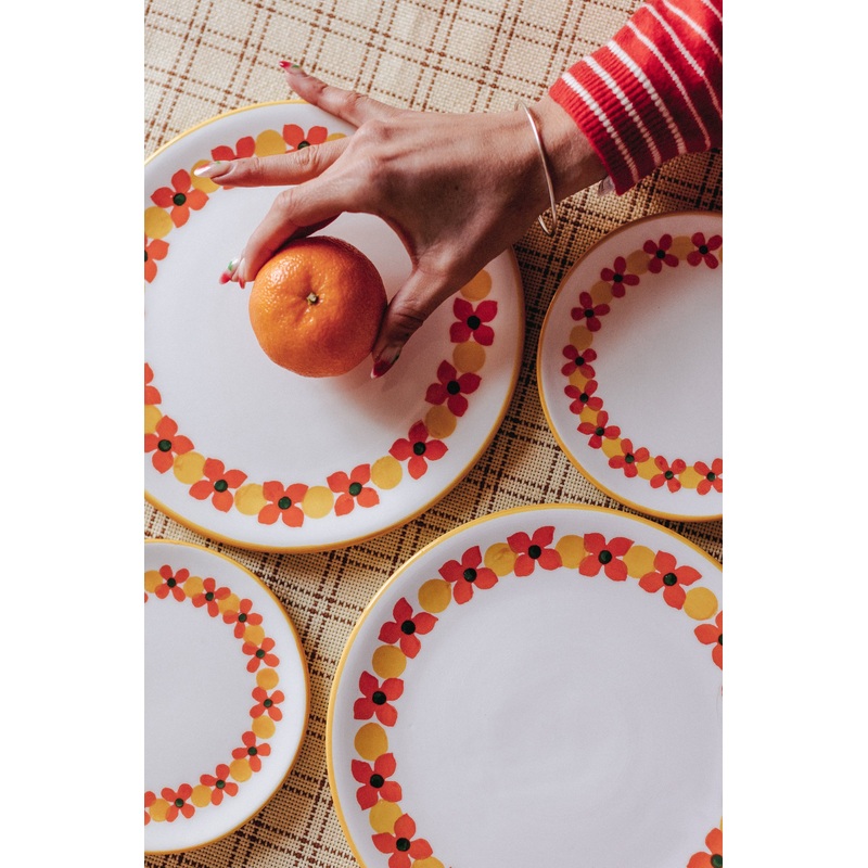 LOT DE 2 ASSIETTES ELIZA PQUERETTES ORANGE