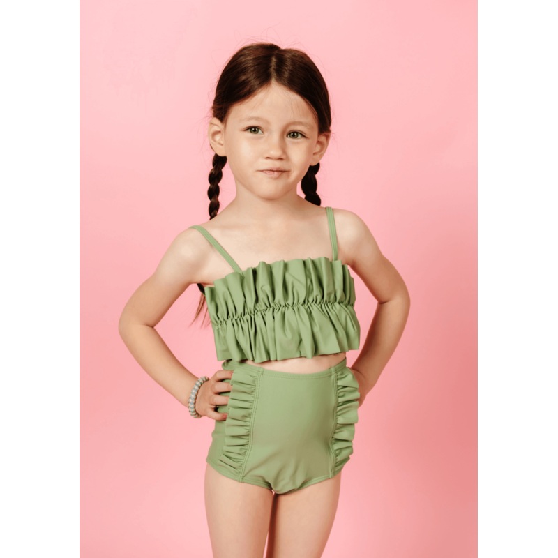 Meadow Green | Mini Oversized Ruffle Top