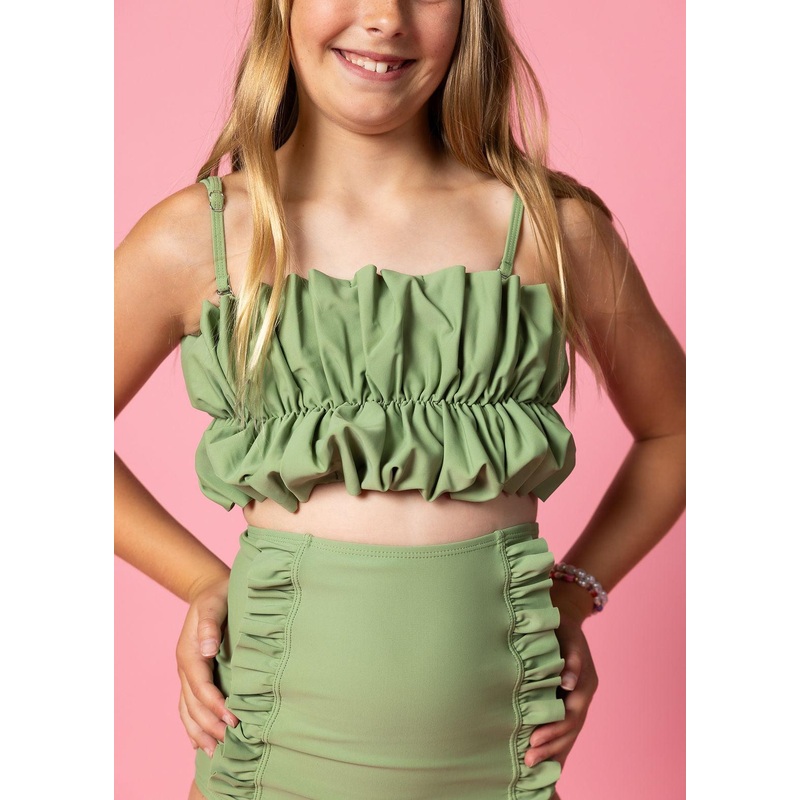Meadow Green | Youth Oversized Ruffle Top