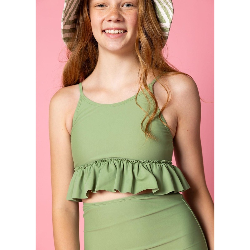 Meadow Green | Youth Peplum Top