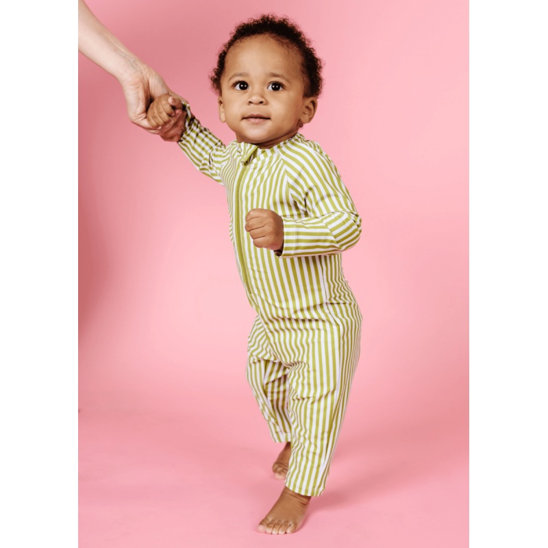 Pear Stripes | Baby Rashguard One-Piece (Unisex)