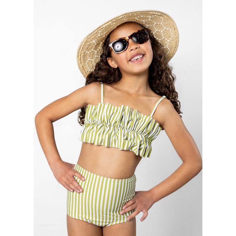 Pear Stripes | Mini High-Waisted Bottoms