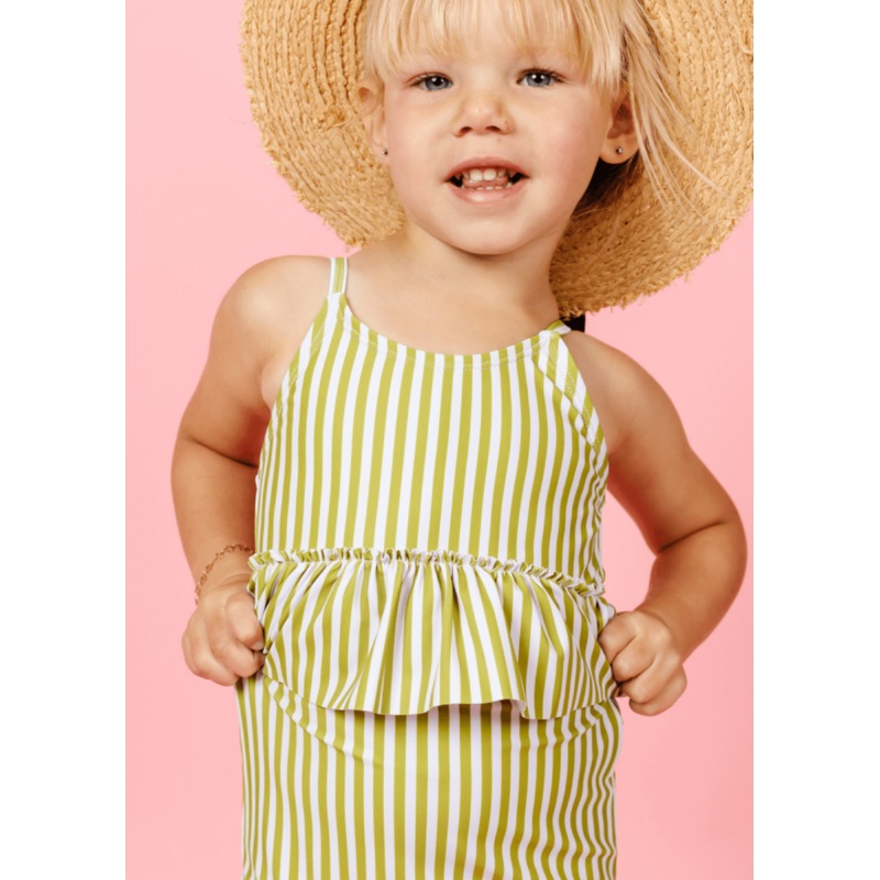 Pear Stripes | Mini Peplum Top