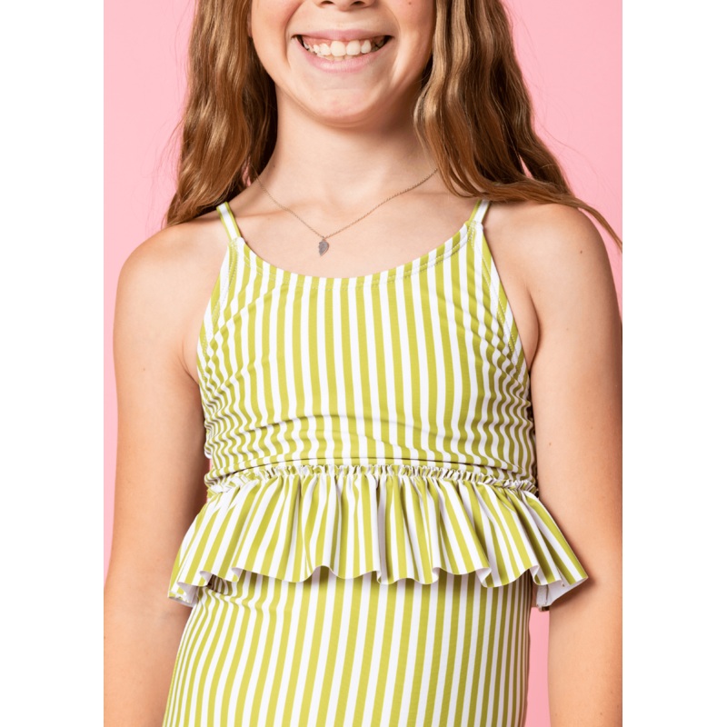 Pear Stripes | Youth Peplum Top
