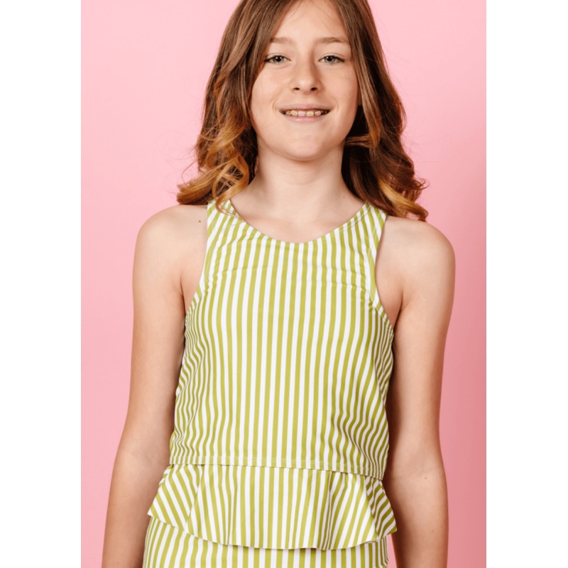 Pear Stripes | Youth Racer Back Top