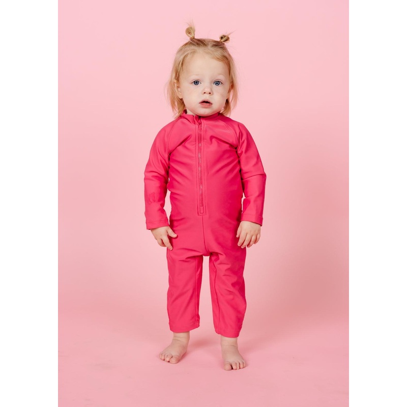 Pink Raspberry | Baby Rashguard One-Piece (Unisex)