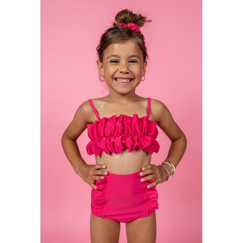 Pink Raspberry | Mini Down in Front Ruffle Bottoms