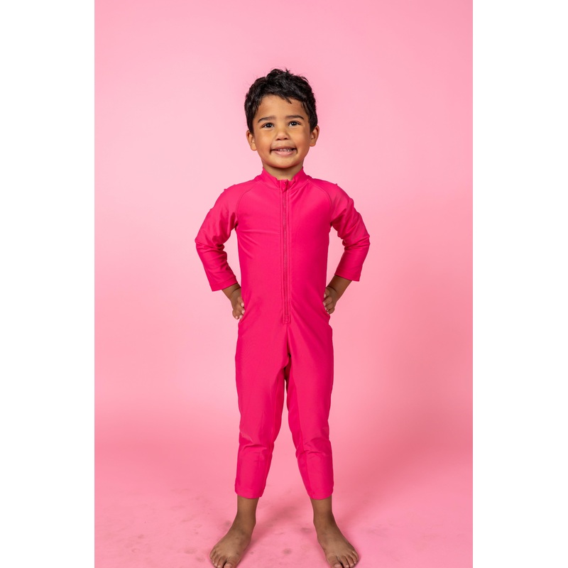 Pink Raspberry | Mini Rashguard One-Piece (Unisex)