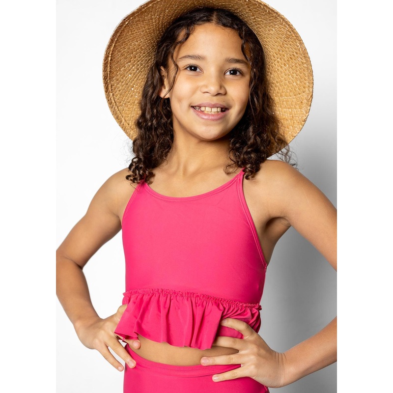 Pink Raspberry | Youth Peplum Top