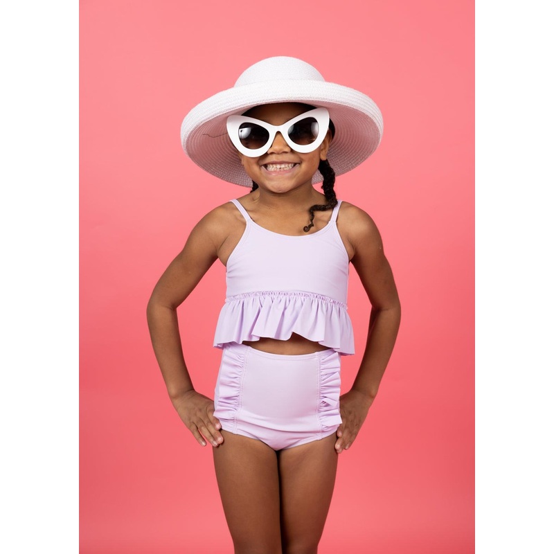 Bright Lilac | Mini Down in Front Ruffle Bottoms