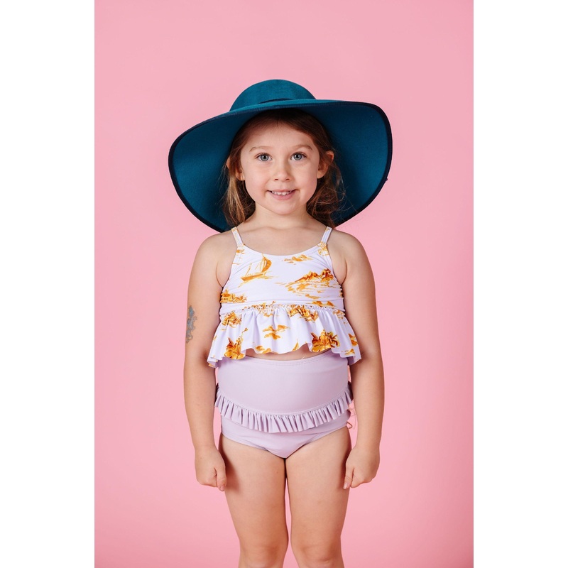 Cotton Purple | Mini Mid-Ruffle Bottoms