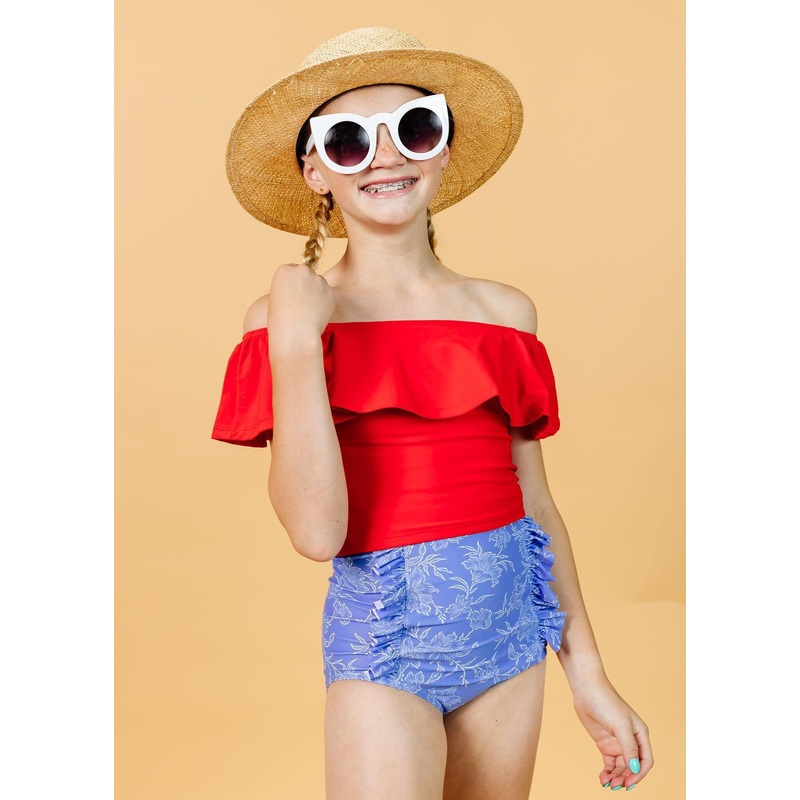 Elegant Floral | Youth Down in Front Ruffle Bottoms