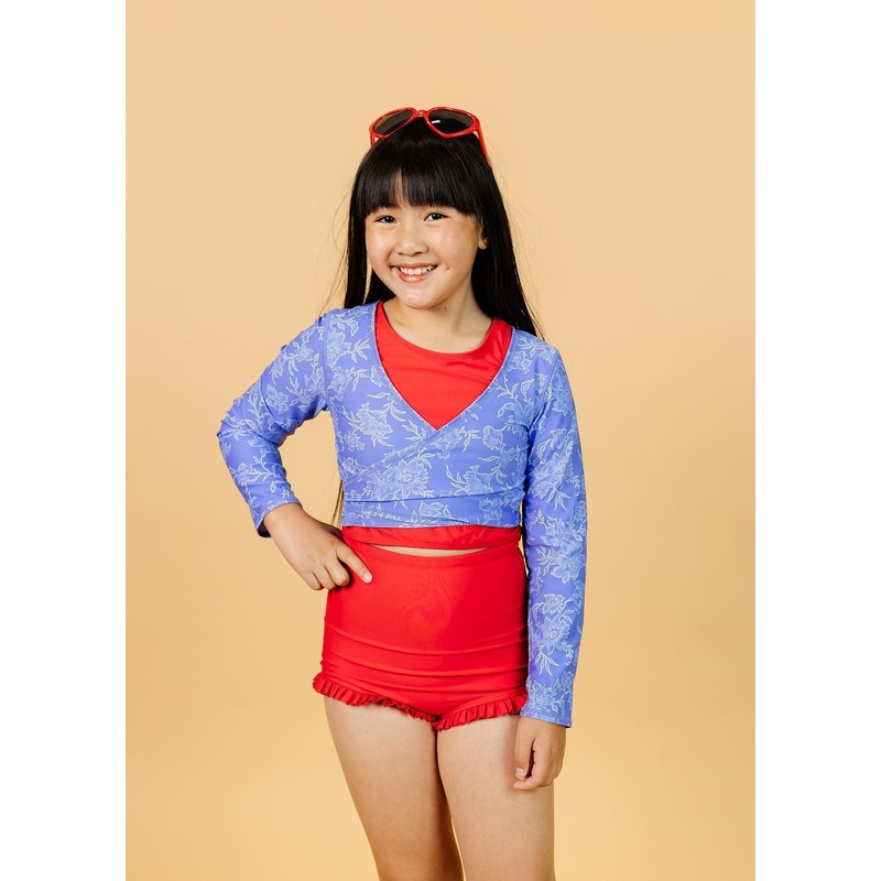 Elegant Floral | Youth Wrap Top Rashguard