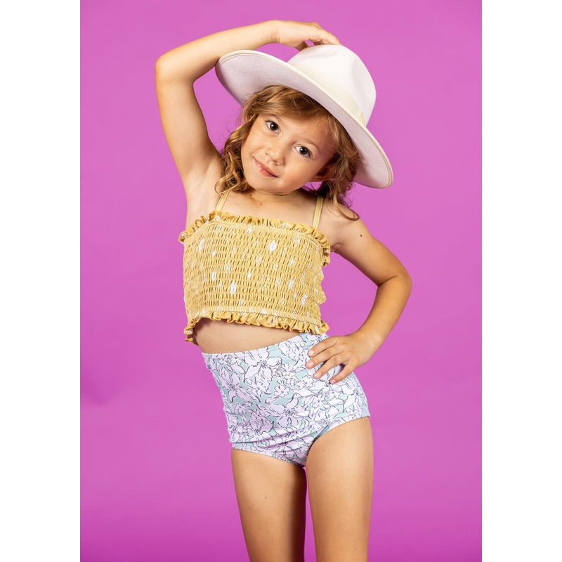 Mint Flowers | Mini High-Waisted Bottoms