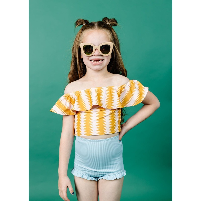 Ribbed Dusty Light Blue | Mini All Ruffled Up Bottoms
