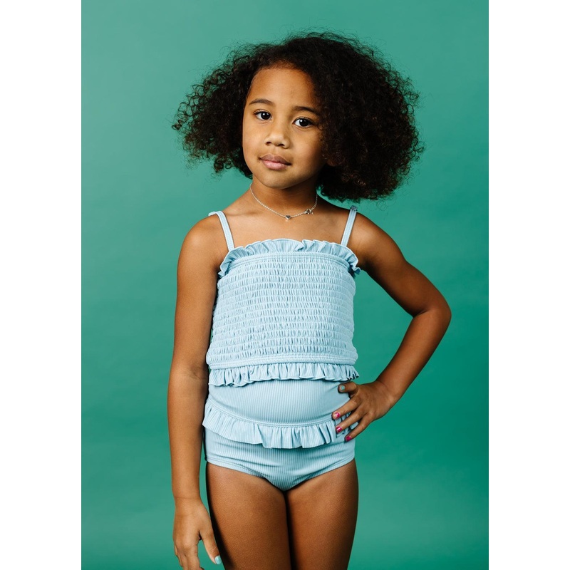Ribbed Dusty Light Blue | Mini Bandeau Top