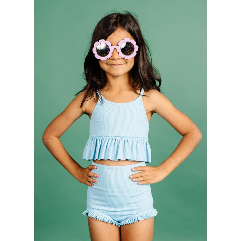 Ribbed Fresh Blue | Mini All Ruffled Up Bottoms