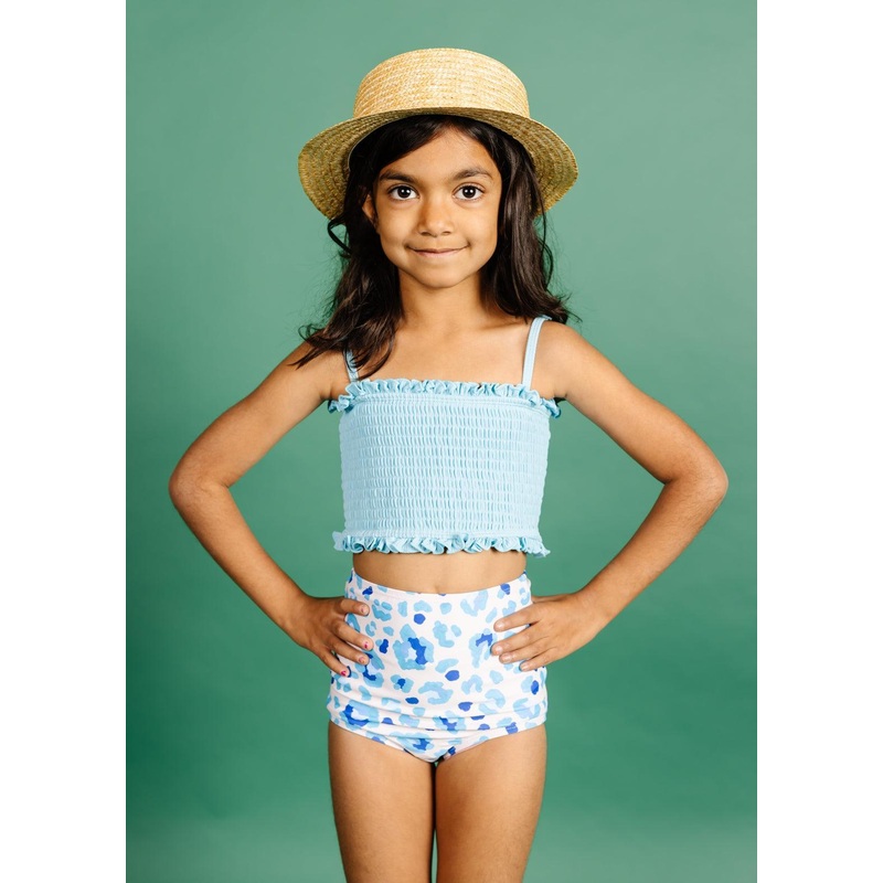 Ribbed Fresh Blue | Mini Bandeau Top