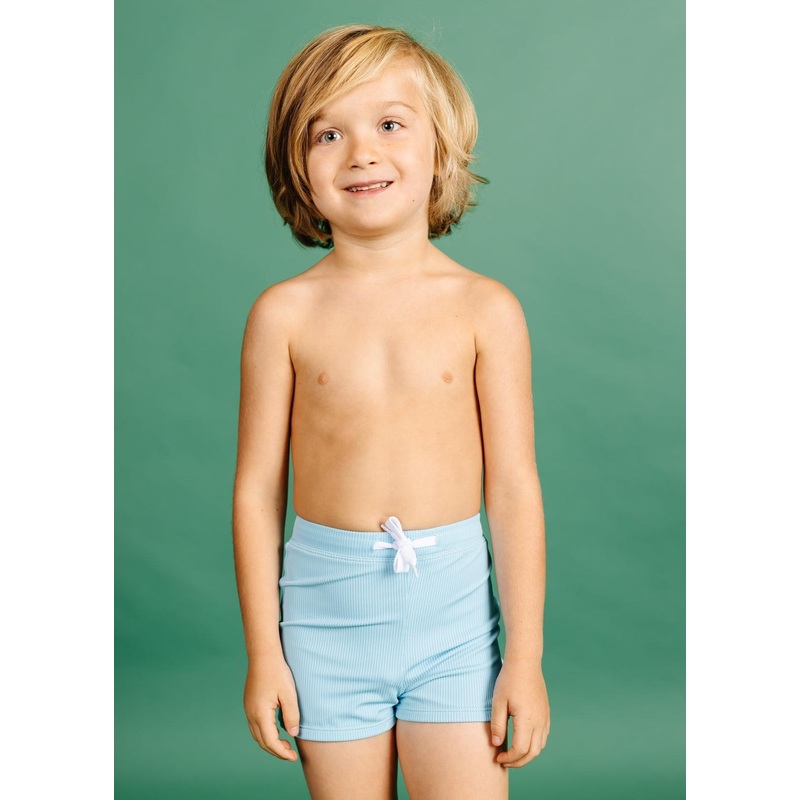 Ribbed Fresh Blue | Mini Euro Shorts