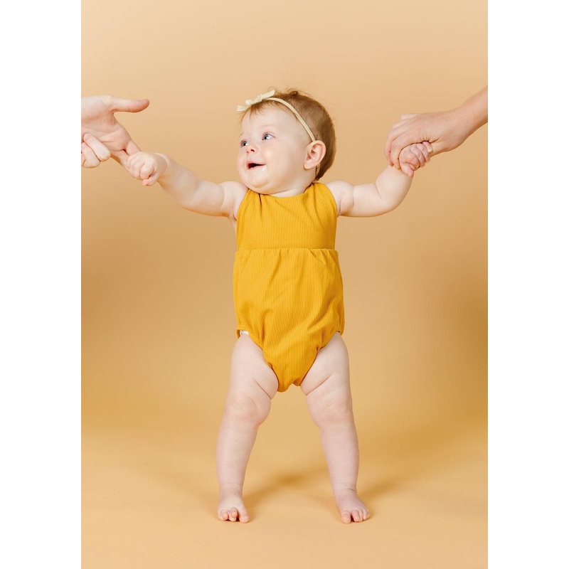 Ribbed Golden | Baby Romper One-Piece