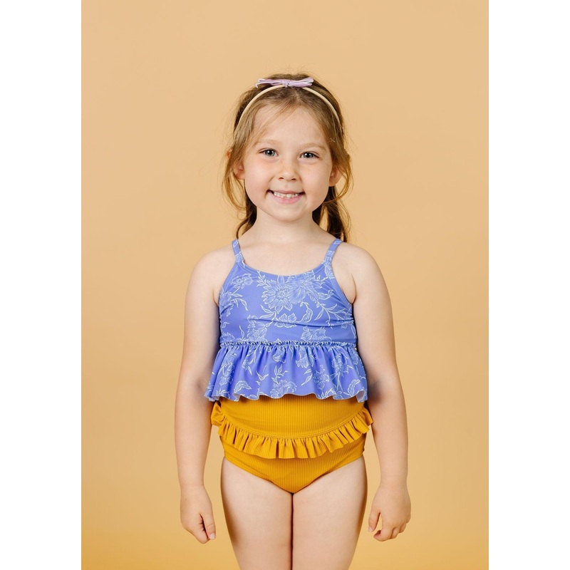 Ribbed Golden | Mini Mid-Ruffle Bottoms