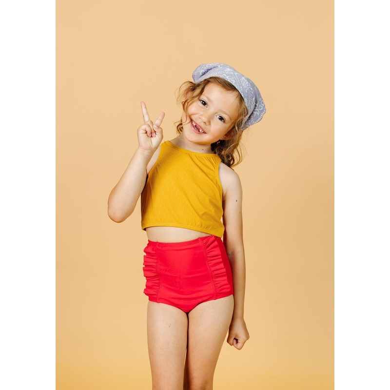 Ribbed Golden | Mini Racer Back Top