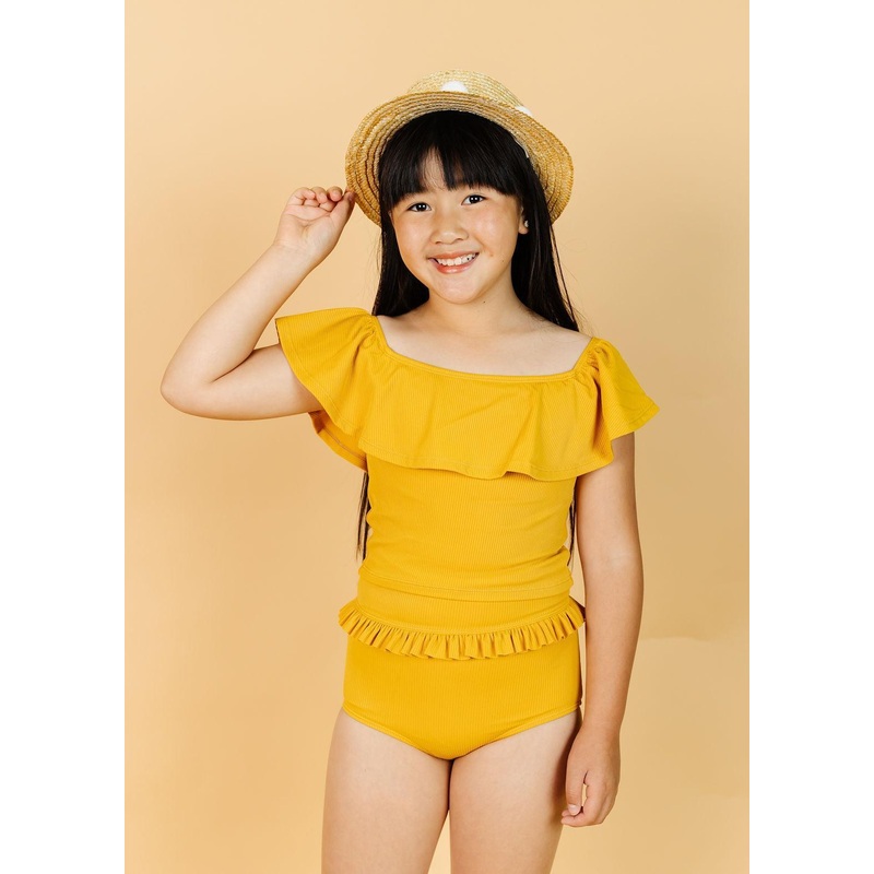 Ribbed Golden | Youth Mid-Ruffle Bottoms